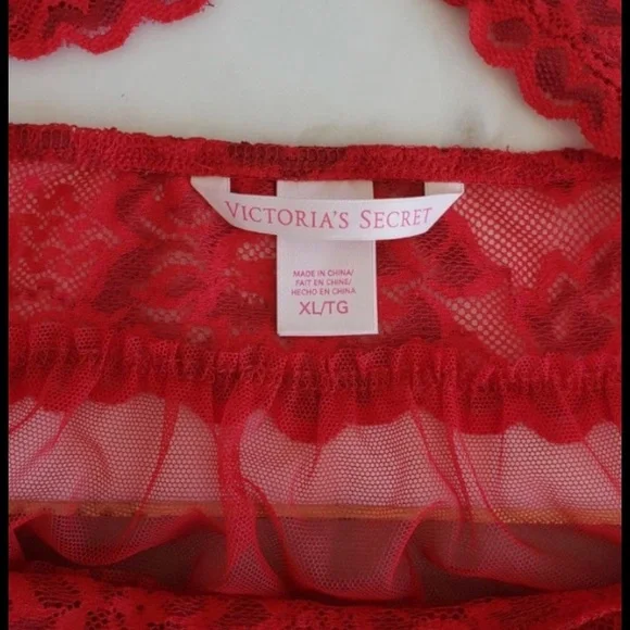 Victorias Secret red lace halter nightie NWOT - Picture 3 of 9